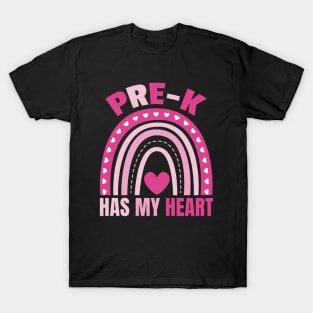 Cute Pre-k Has My Heart Funny Pre-k teacher Education Preschool heart T-Shirt